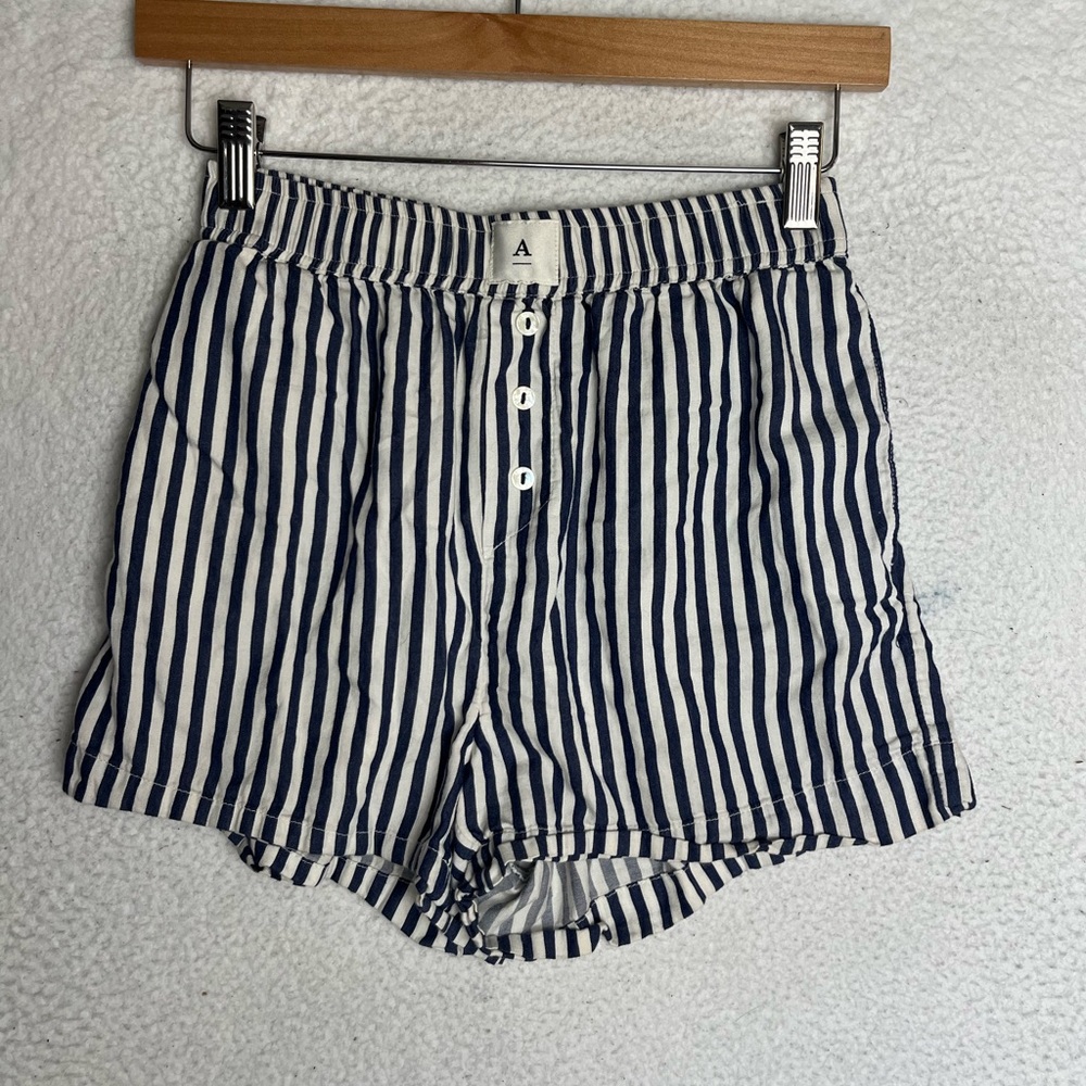 Anthropologie navy stripe boxer short